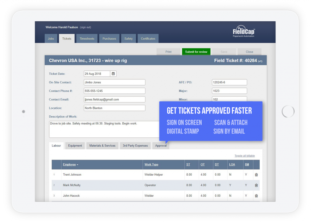 Field Ticket Software Mobility Offline Features FieldCap